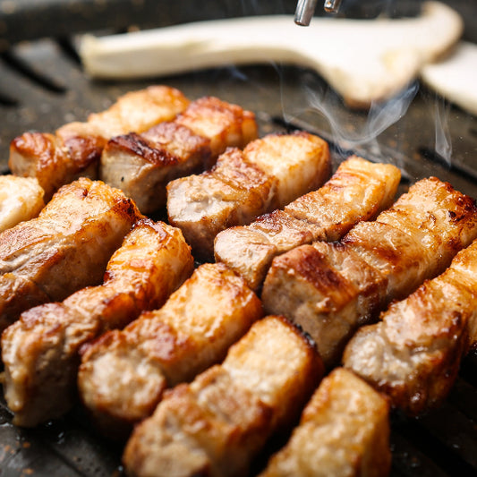 Grilled fresh pork belly