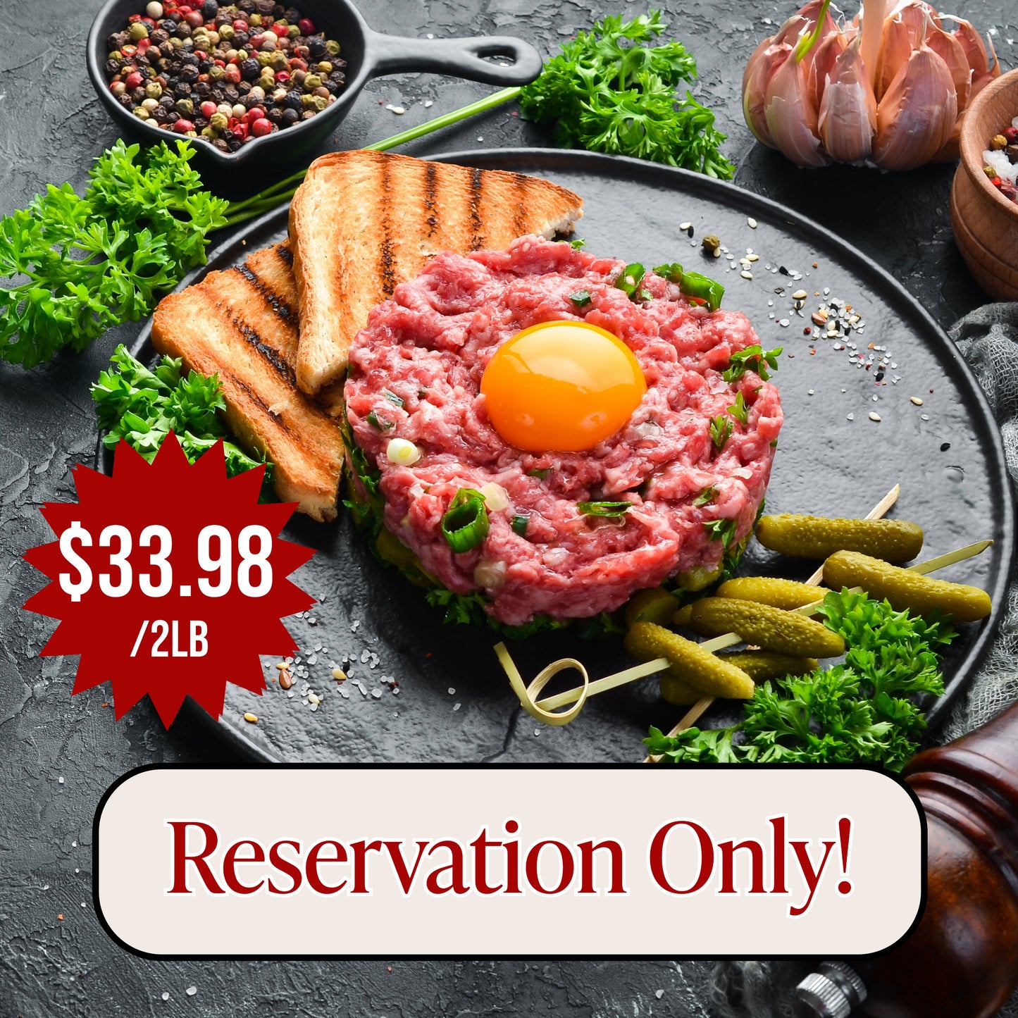 Nishel Steak Tartare Meat (2Lb/Pack)